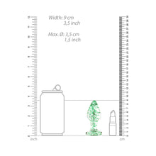 Ouch! Glow in the Dark Glass Anal Plug Clear/Green Large