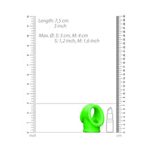 Ouch! Glow in the Dark Cockring & Ball Sling Neon Green
