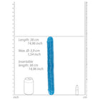 RealRock Glow in the Dark Double Dong 15 in. Dual-Ended Dildo Neon Blue