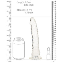 RealRock Crystal Clear Slim 8 in. Dildo Clear