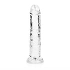 RealRock Crystal Clear Straight 6 in. Dildo Without Balls Clear