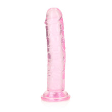 RealRock Crystal Clear Straight 6 in. Dildo Without Balls Pink