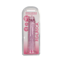 RealRock Crystal Clear Straight 9 in. Dildo Without Balls Pink