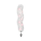 Foxy Tail Light Up Faux Fur Butt Plug With Multicolored Light Pattern White