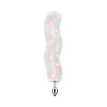 Foxy Tail Light Up Faux Fur Butt Plug With Multicolored Light Pattern White
