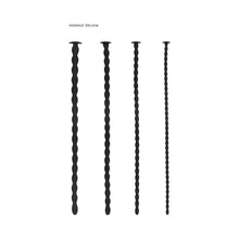 Ouch! Urethral Sounding Advanced Silicone Spiral Screw Plug Set Black 7 mm / 8 mm / 9 mm / 10 mm