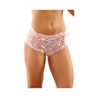 Magnolia Crotchless Lace Boyshort With Lace-Up Panel Details Light Pink S/M