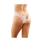 Ivy Lace Bikini Panty With Lattice Cut-Out Back Light Pink S/M