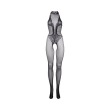 Le Desir Fishnet & Lace High-Neck Bodystocking Black O/S