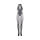 Le Desir Fishnet & Lace High-Neck Bodystocking Black O/S