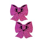 Pastease Bow: Hot Pink Glitter Bows Nipple Pasties