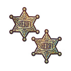Pastease Sheriff Star: Glittering Golden Sheriff''s Badge Nipple Pasties