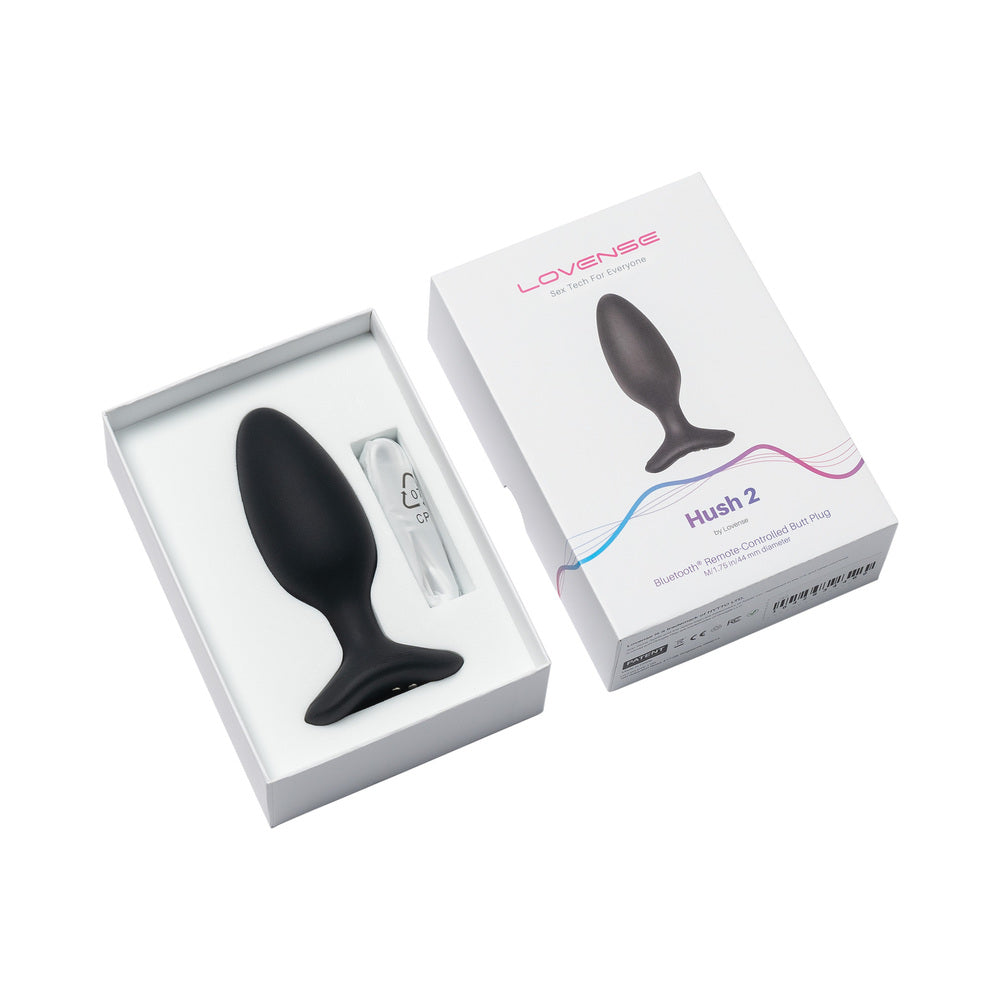 Lovense Hush 2 Bluetooth Remote-Controlled Vibrating Butt Plug Medium 1.75 in.