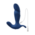 Gender X True Blue Rechargeable Thrusting Silicone Vibrator Blue