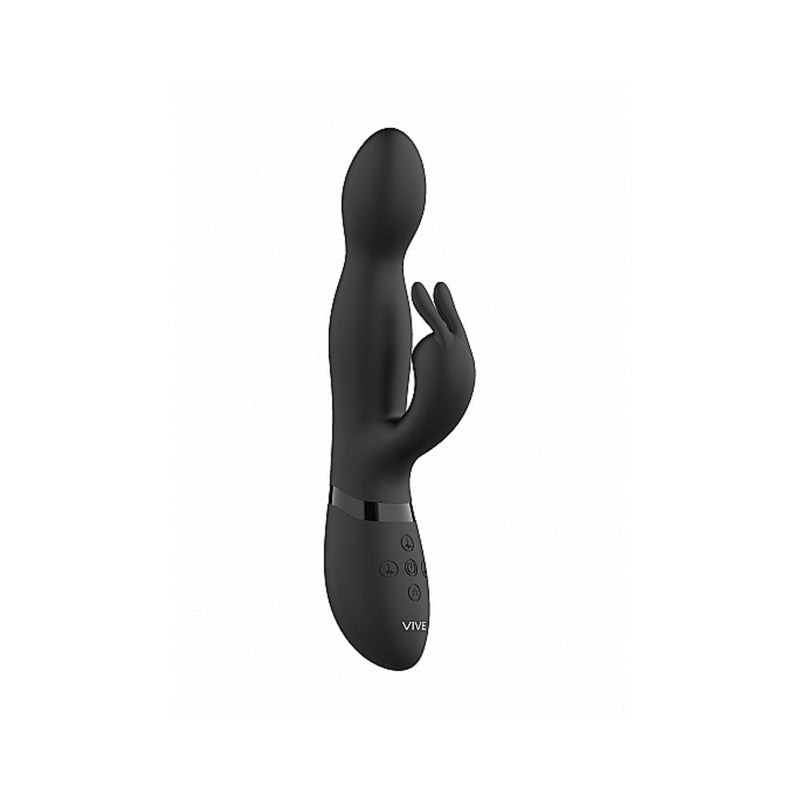 VIVE NIVA Rechargeable 360Â° Rotating Silicone Rabbit Vibrator Black