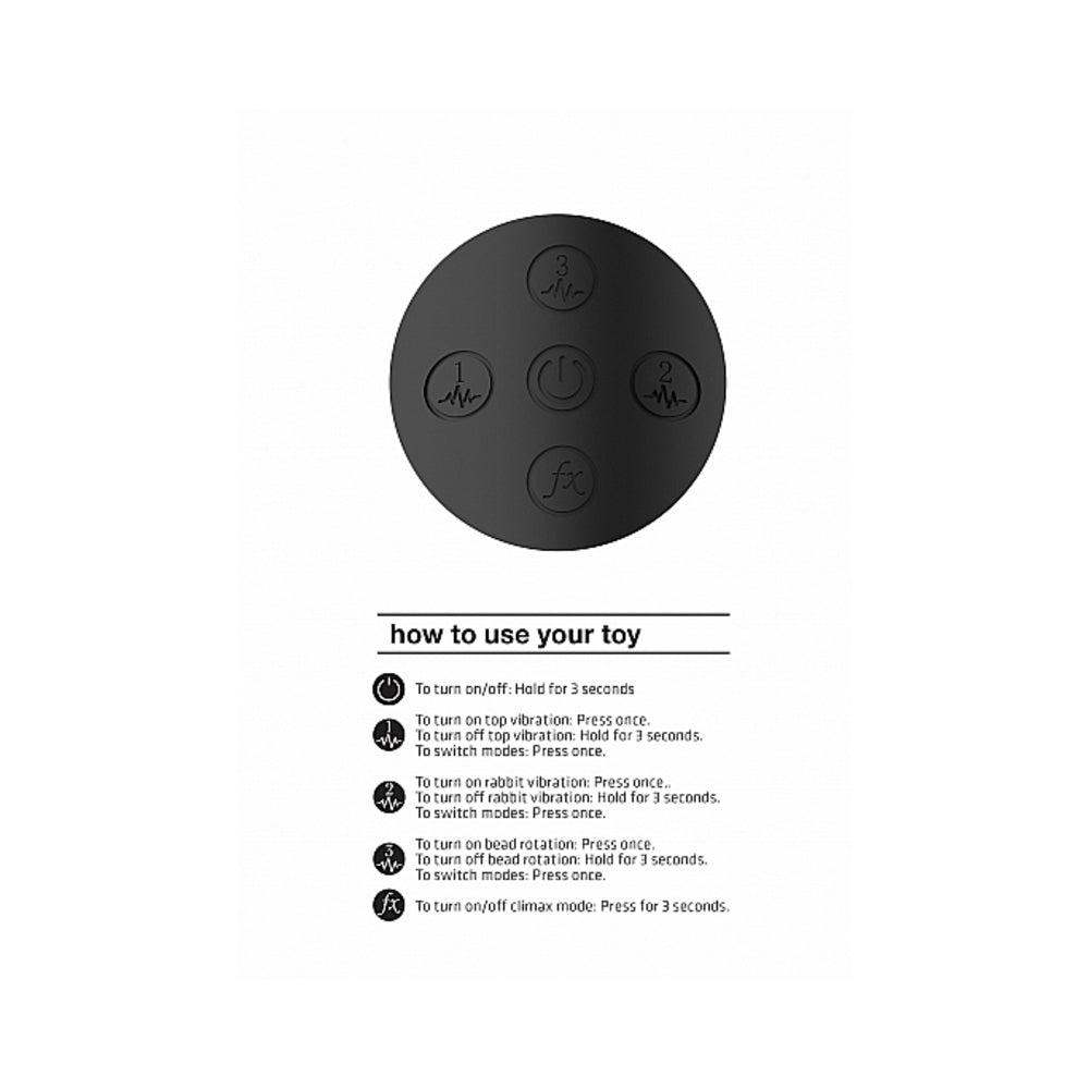 VIVE NIVA Rechargeable 360Â° Rotating Silicone Rabbit Vibrator Black