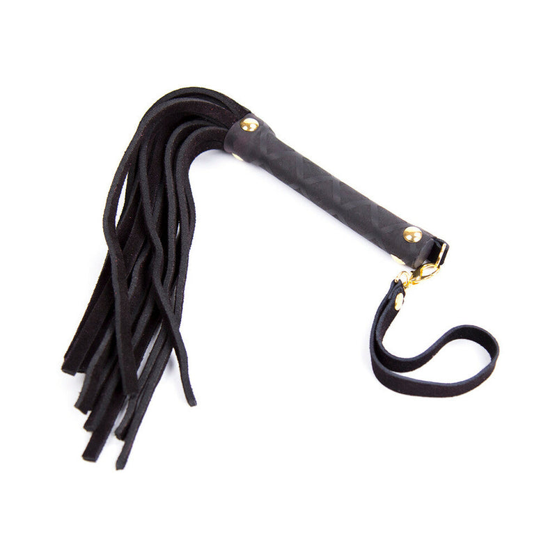 Ple''sur 11 in. Mini Leather Flogger Black