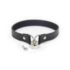 Ple''sur PVC Collar With Heart Lock & Key Black Bag Packaging