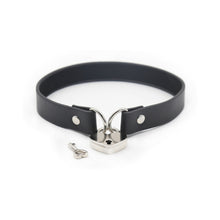 Ple''sur PVC Collar With Heart Lock & Key Black Bag Packaging