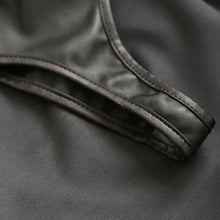 Ple''sur Adjustable PVC Spanking Skirt With Built-In Thong Black M/L