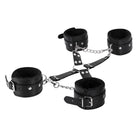 Male Power Leather All 4''s Fuzzy Cuff Set Black
