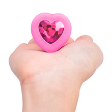 b-Vibe Vibrating Heart Anal Plug with Heart-Shaped Jewel Base Small/Medium Pink