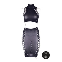 Le Desir Shade Kala XXXVII 2-Piece with Turtleneck, Crop Top & Skirt Black O/S