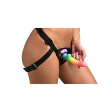 Simply Sweet Ribbed 6.5 in. Silicone Dildo Rainbow