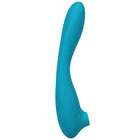 This Product Sucks Rechargeable Bendable Dual Ended Silicone Sucking Clitoral Stimulator & G-Spot Vibrator Teal