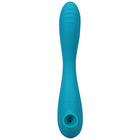 This Product Sucks Rechargeable Bendable Dual Ended Silicone Sucking Clitoral Stimulator & G-Spot Vibrator Teal