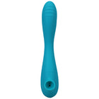This Product Sucks Rechargeable Bendable Dual Ended Silicone Sucking Clitoral Stimulator & G-Spot Vibrator Teal