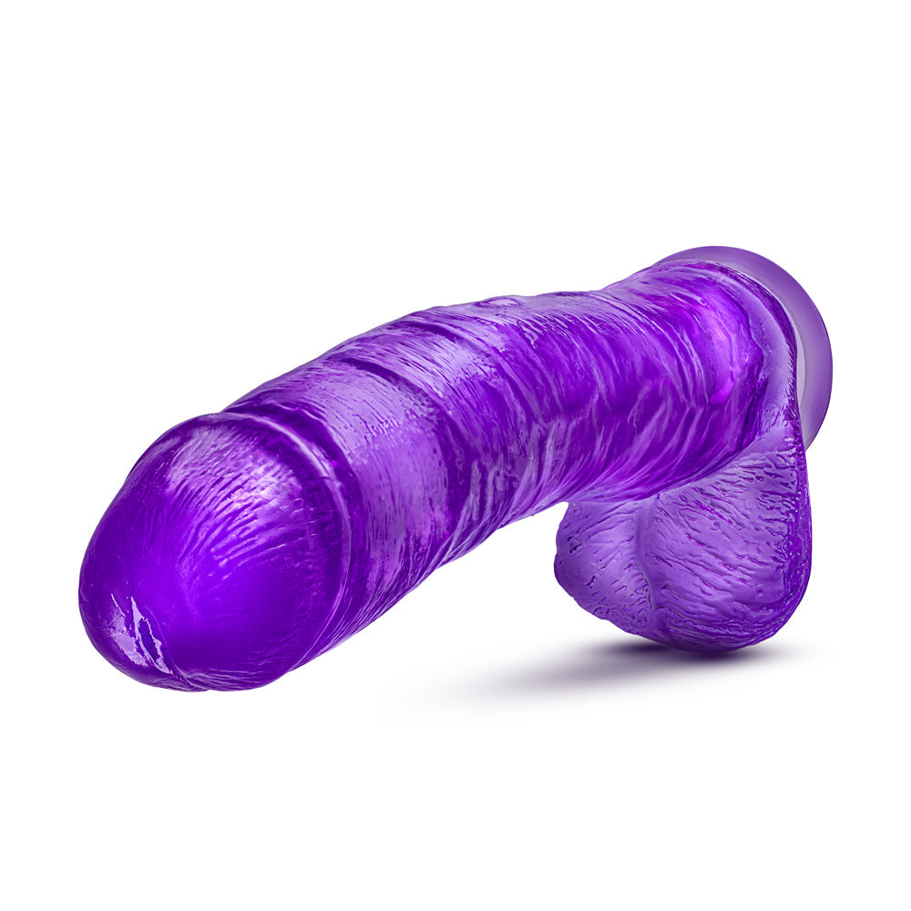 B Yours Plus Hefty n'' Hung 14 in. Dildo with Balls Purple