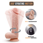 Dr. Skin Silicone Dr. Ethan Remote Rechargeable 8.5 in. Gyrating Vibrating Dildo Beige