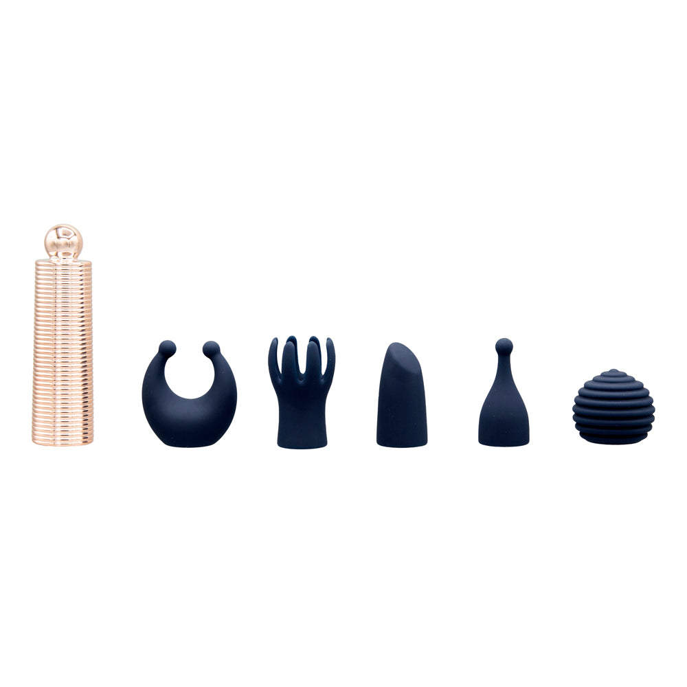 Pillow Talk Secrets Desires 6-Piece Silicone Mini Massager Set Navy