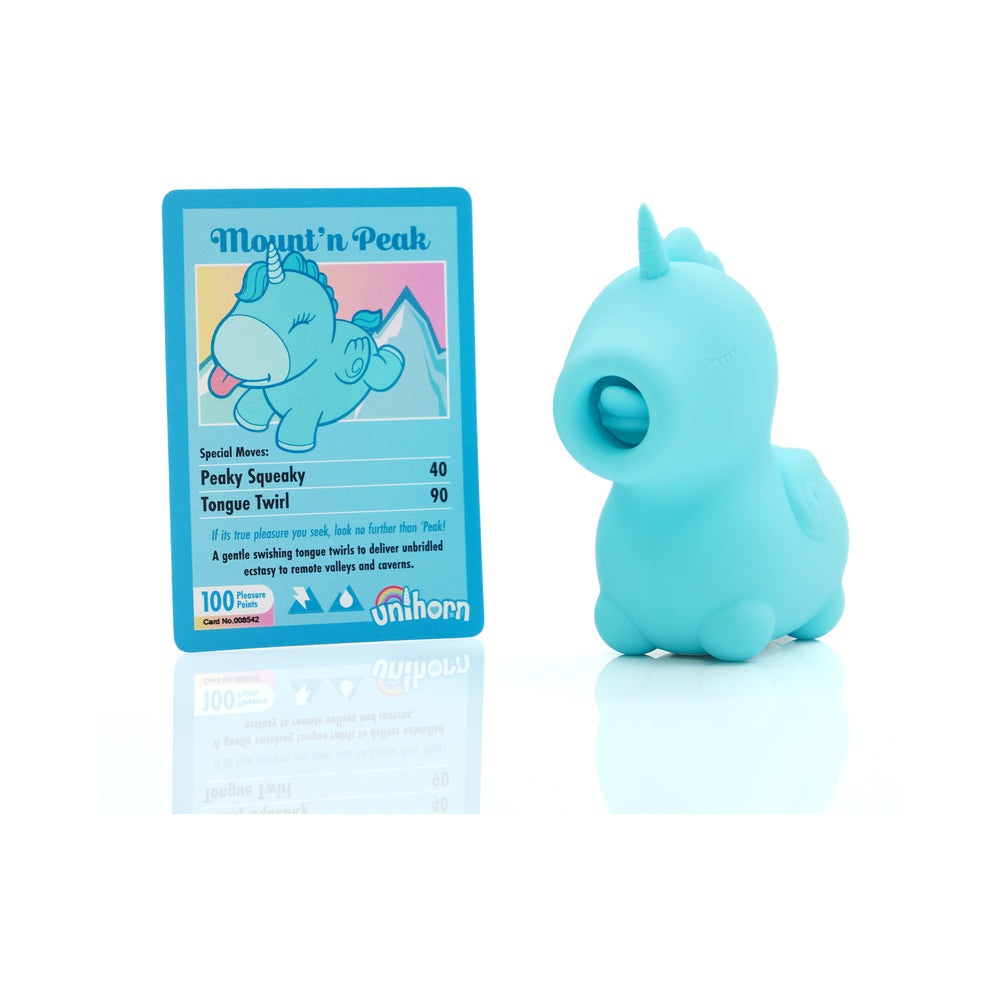 Unihorn Mount''n Peak Pointed Flicking Tongue Vibrator Blue