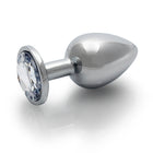 Ouch! Round Gem Butt Plug Medium Silver/Diamond