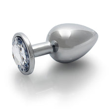 Ouch! Round Gem Butt Plug Medium Silver/Diamond