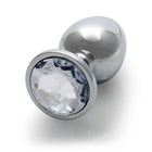 Ouch! Round Gem Butt Plug Medium Silver/Diamond