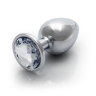 Ouch! Round Gem Butt Plug Medium Silver/Diamond