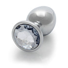Ouch! Round Gem Butt Plug Large Silver/Diamond