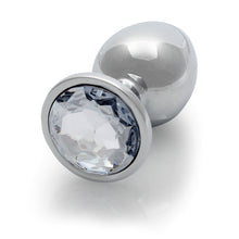 Ouch! Round Gem Butt Plug Large Silver/Diamond