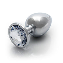 Ouch! Round Gem Butt Plug Large Silver/Diamond