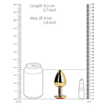 Ouch! Heart Gem Butt Plug Large Gold/Ruby Red