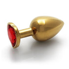 Ouch! Heart Gem Butt Plug Large Gold/Ruby Red