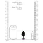 Ouch! Heart Gem Butt Plug Small Gunmetal/Amethyst