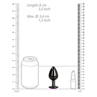 Ouch! Heart Gem Butt Plug Medium Gunmetal/Amethyst