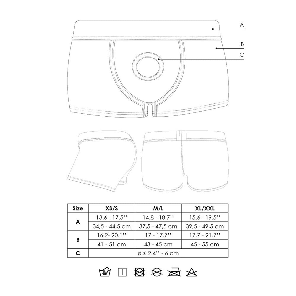 Ouch! Vibrating Strap-on Boxer Black XL/2XL