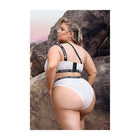 Fantasy Lingerie Vibes Drippin'' Iridescent Strappy One-Shoulder Top & Panty Pearl White Queen
