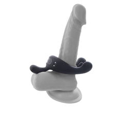 Playboy Triple Play Vibrating Cockring with Stimulator Black