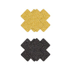 Pretty Pasties Glitter Cross Black/Gold 2 Pair